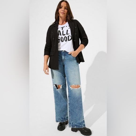 torrid Denim - Torrid vintage wash distressed torn wide leg jeans nwot